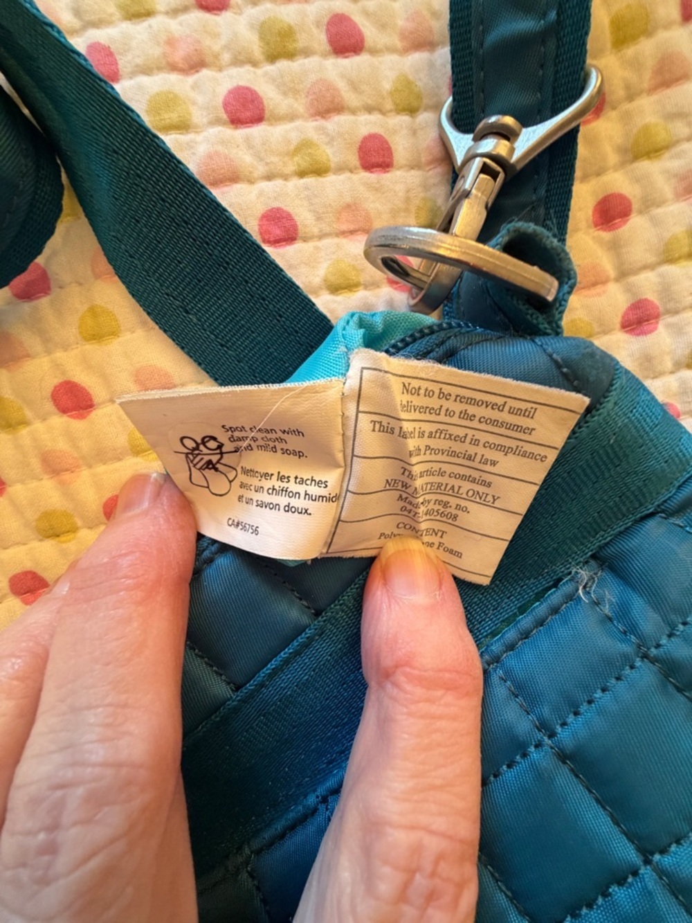 lug Quilted Crossbody Bag in Teal Blue-Great Condition - Picture 9 of 12